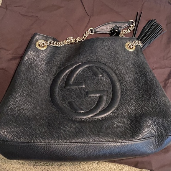Gucci soho hobo bag black with gold chain - Picture 2 of 5
